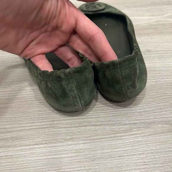 Tory Burch Minnie Travel Ballet with Suede Logo Flats 7 Green - Picture 6 of 10